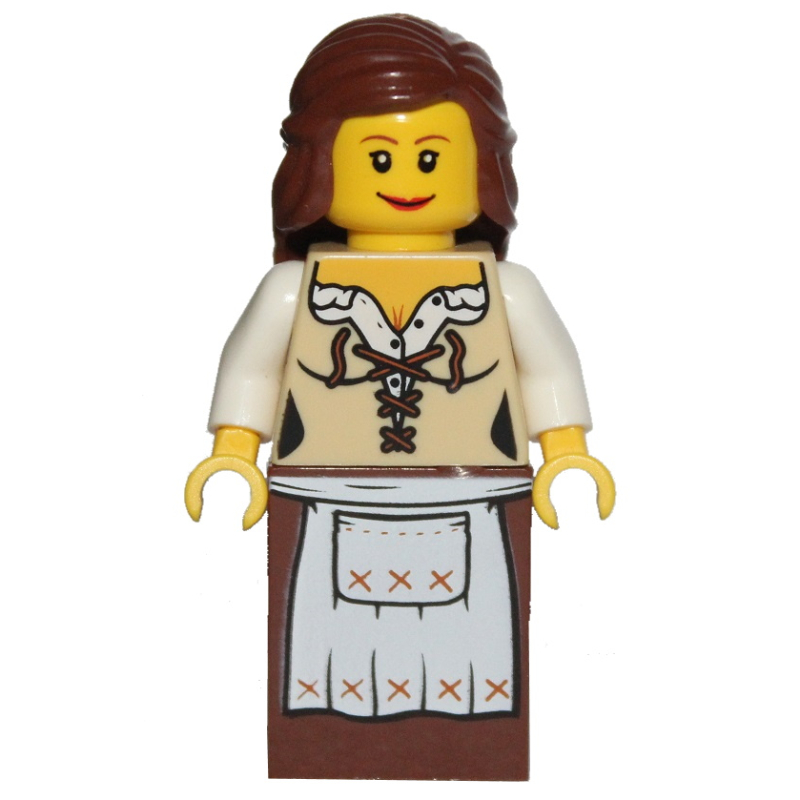 Lego Maiden (Fantasy Era) - Brown Skirt, Reddish Brown Hair