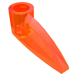 Technic Tooth 1 x 3 with Axle Hole [Rounded Underside] / Trans-Neon Orange