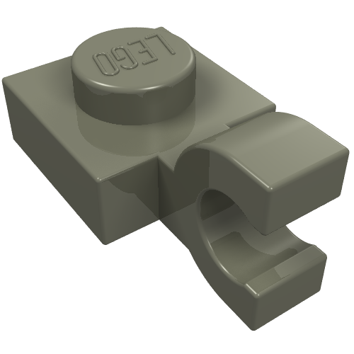 Lego Plate Special 1 x 1 with Clip Horizontal [Thick U Clip] / Dark Gray