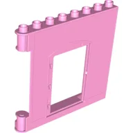 Duplo Building Wall 1 x 8 x 6 with Door Opening / Bright Pink