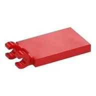 Tile Special 2 x 3 with 2 Clips [Thick Open O Clips] / Red
