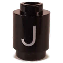 Brick Round 1 x 1 with Letter 'J' Print