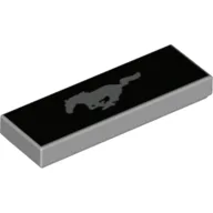 Tile 1 x 3 with Horse (Mustang) Print / Light Bluish Gray
