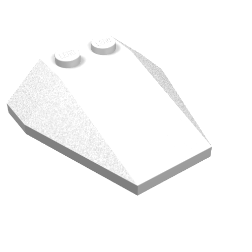 Lego Brick Wedged, Sloped 4 x 4 Triple, No Stud Notches / White