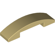 Lego Brick Curved 4 x 1 Double with No Studs / Tan