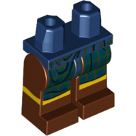 Lego Hips and Reddish Brown Legs with Dark Green Tartan Kilt Print / Dark Blue