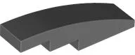Brick Curved 4 x 1 No Studs [Stud Holder with Asymmetric Ridges] / Dark Bluish Gray