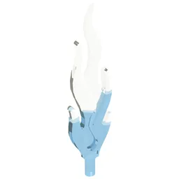 Wave / Flame Rounded Large with Marbled Trans Clear Pattern / Trans-Light Blue