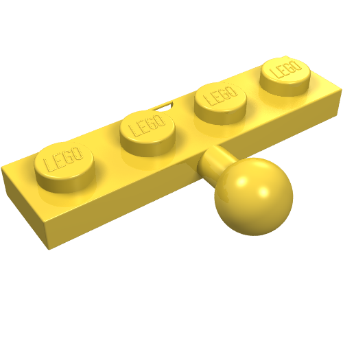 Lego Plate Special 1 x 4 with Towball / Yellow