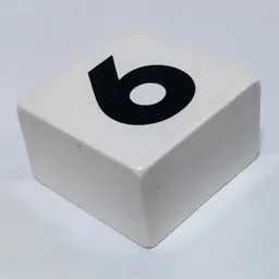 Duplo Tile 2 x 2 x 1 with '6' Print / White