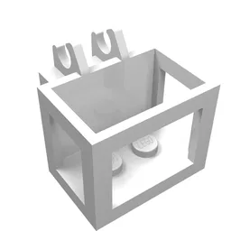 Crane Basket 2 x 3 x 2 with Non-Locking Hinge Fingers / White