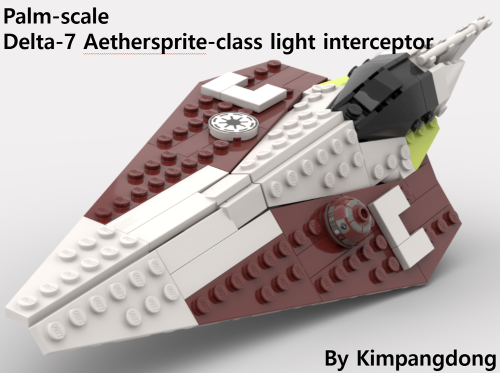 Lego Palm-scale Delta 7 Aethersprite star fighter