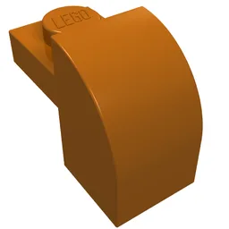 Brick Curved 1 x 2 x 1 1/3 with Curved Top / Dark Orange