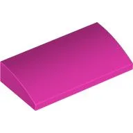 Brick Curved 2 x 4 x 2/3 No Studs, with Bottom Tubes / Dark Pink