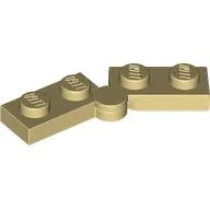 Hinge Plate 1 x 4 Swivel Top / Base - Hollow Clip [Complete Assembly] / Tan
