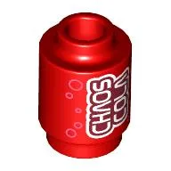 Brick Round 1 x 1 with White 'CHAOS COLA' Print