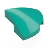 Brick Round Corner, Curved 2 x 2 x 2/3 Quarter Circle With 1 x 1 Bottom Cutout / Dark Turquoise