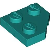Wedge Plate 2 x 2 Cut Corner / Dark Turquoise