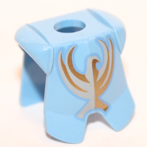 Lego Minifig Neckwear Armor Breastplate with Leg Protection, Jayko Gold Hawk Print / Medium Blue