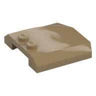 Lego Brick Wedged, Curved Triple 4 x 4 x 2/3 with 2 Studs / Dark Tan