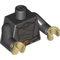 Lego Torso Tunic with Sand Blue Waist Sash Print (Luminara Unduli), Black Arms, Tan Hands / Black