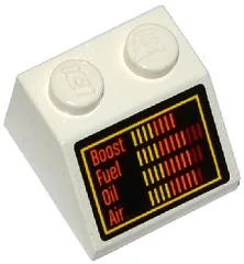 Slope 45 2 x 2 with 'Boost', 'Fuel', 'Oil' and 'Air' Bar Gauges Pattern (Sticker) - Set 75912