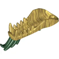 Creature Body Part, Dragon Head Lower Jaw with Teeth, and Dark Green Spines Print / Pearl Gold