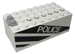 Electric 9V Battery Box Small with 'POLICE' and Black Stripes Pattern