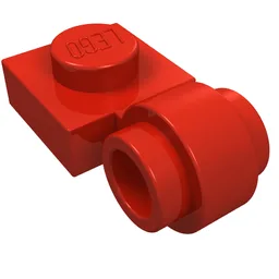 Plate Special 1 x 1 with Clip Light, Bar Hole [Thick Ring] / Red