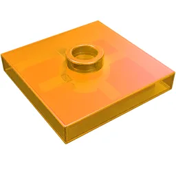 Plate Special 2 x 2 with Groove and Center Stud (Jumper) / Trans-Orange