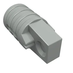 Hinge Cylinder 1 x 2 Locking with 1 Finger and Axle Hole On Ends / Light Gray