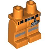Lego Hips and Orange Legs with Scratched Belt, Reflective Stripes and 'EMMET' Name Tag Print / Orange