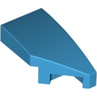 Lego Brick Wedged, Curved 2 x 1 with Stud Notch Right / Dark Azure