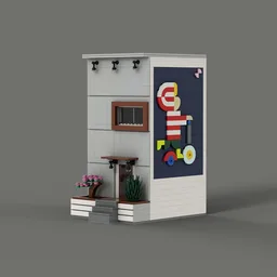 Modern architecture with wall paintings