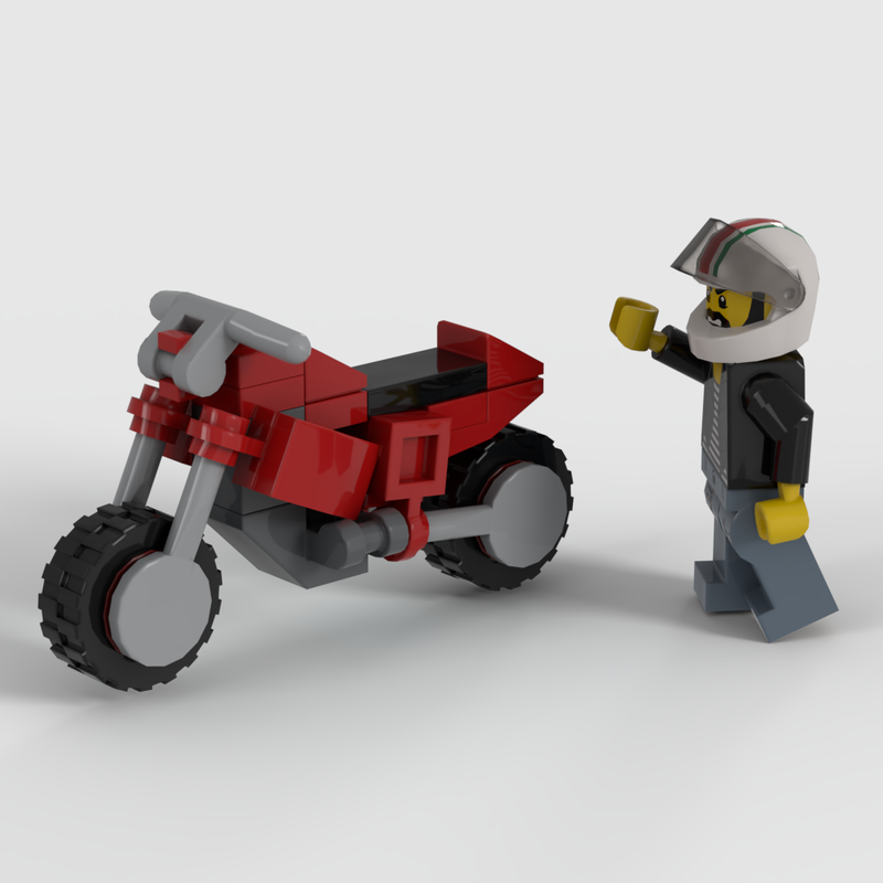 Lego Minifig-scale flat-twin motorcycle
