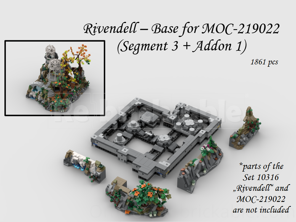 Lego Rivendell - Base for MOC-219022 (Segment 3 + Addon 1)