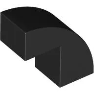 Brick Curved 1 x 2 x 1 2/3 with 1 Cutout / Black
