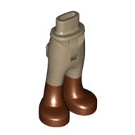 Lego Minidoll Hips and Trousers with Back Pockets and Reddish Brown Boots Print [Thin Hinge]
