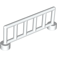 Lego Duplo Fence Railing 1 x 6, with 6 Posts / White