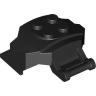 Lego Large Figure Cover 4 x 3 x 2 with Bar, 4 Studs, Ridged / Black