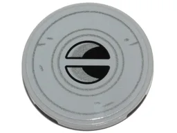 Tile, Round 3 x 3 with SW N-1 Starfighter Air Vents with Silver Circles Pattern (Sticker) - Set 75325