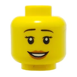 Minifig Head Maya, Smile / Scared Print / Yellow