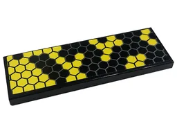 Tile 2 x 6 with Honeycomb with Yellow Hexagons Pattern (Sticker) - Set 76904