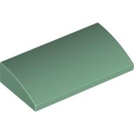 Lego Brick Curved 2 x 4 x 2/3 No Studs, with Bottom Tubes / Sand Green