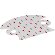 Cape, Large Rounded Collar, Arm Holes, Red Back, Red and Gray Fur Spots Print / White