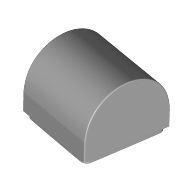 Lego Brick Curved 1 x 1 x 2/3 Double Curved Top, No Studs / Light Bluish Gray