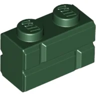 Brick Special 1 x 2 with Masonry Brick Profile / Dark Green
