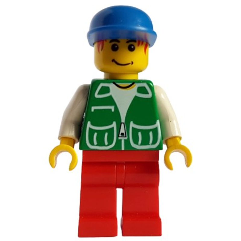 Lego Green Torso, Blue Legs, Red Cap