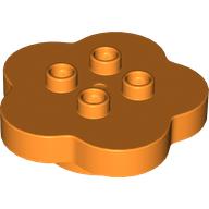 Lego Duplo Flower 4 x 4 x 1 with 4 Top Studs / Orange