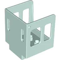 Duplo Train Cabin 3 x 3 x 3 1/2 Large Side Windows [Plain] / Light Aqua